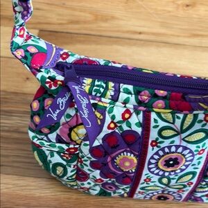 Vera Bradley Purple and Green Shoulder Bag with Quilted Pattern